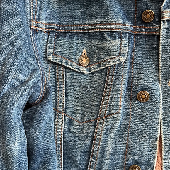 Rustic Denim Jacket, size small, lined pink warm, - Picture 8 of 12